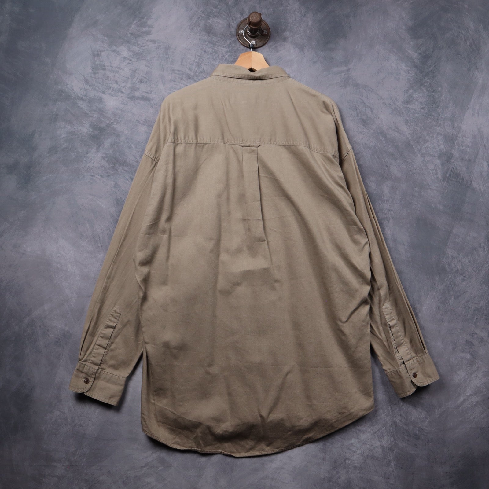 90s Khaki Chaps Ralph Lauren Crest Long Sleeve Button Up Shirt 5317