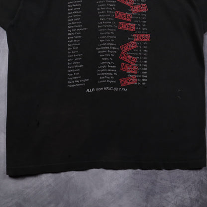 Early 90s Black KFJC 89.7FM Memorial World Tour Shirt 5369