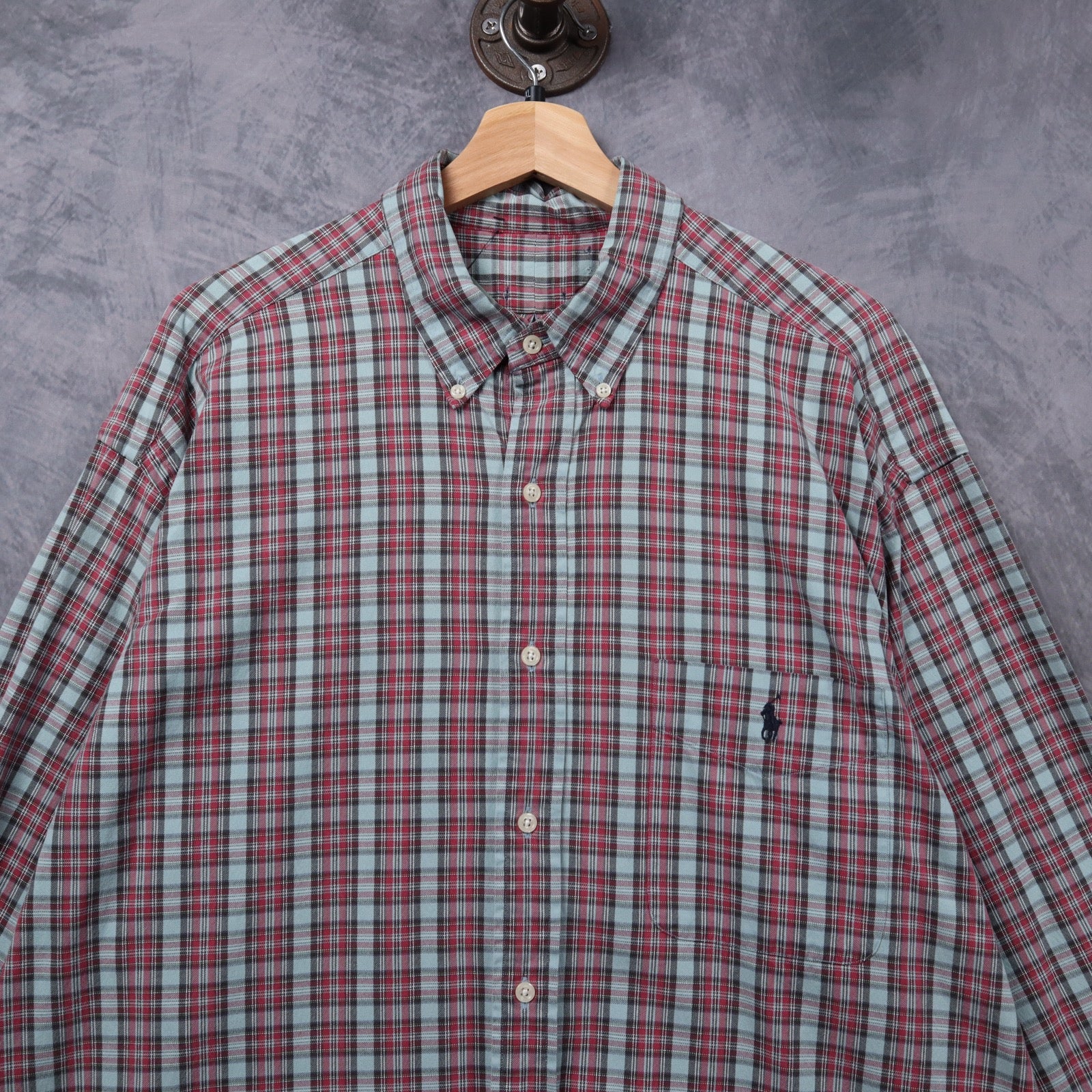 90s Red Plaid Ralph Lauren Long Sleeve Button Up Shirt 5316