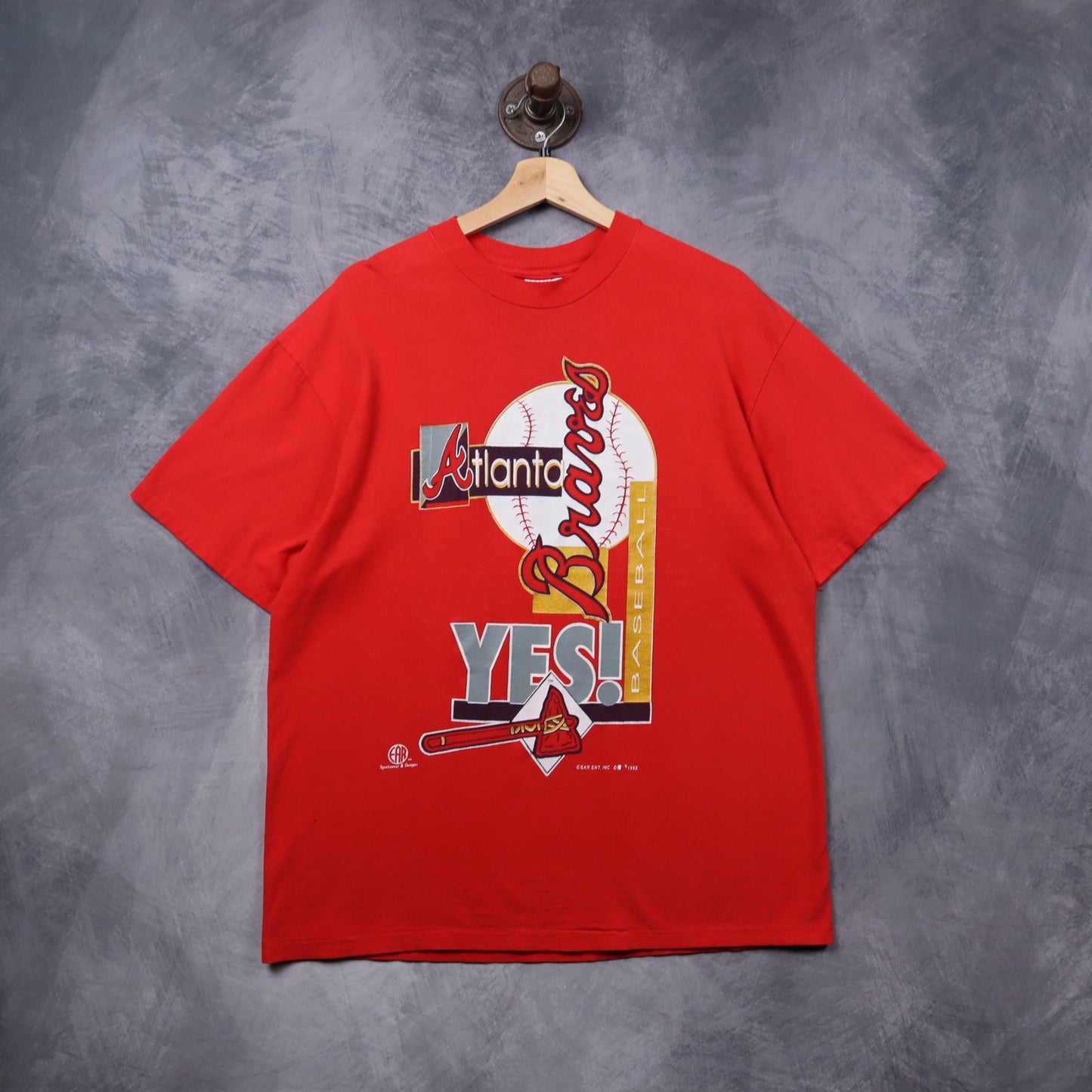 1993 Red Atlanta Braves Yes! Baseball Shirt 5458