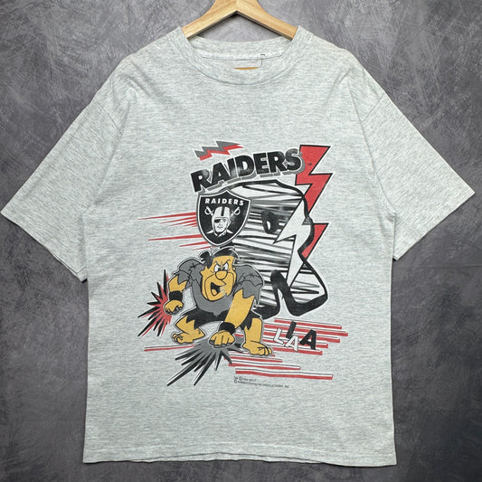 1994 Grey Los Angeles Raiders Flintstones Shirt 4202