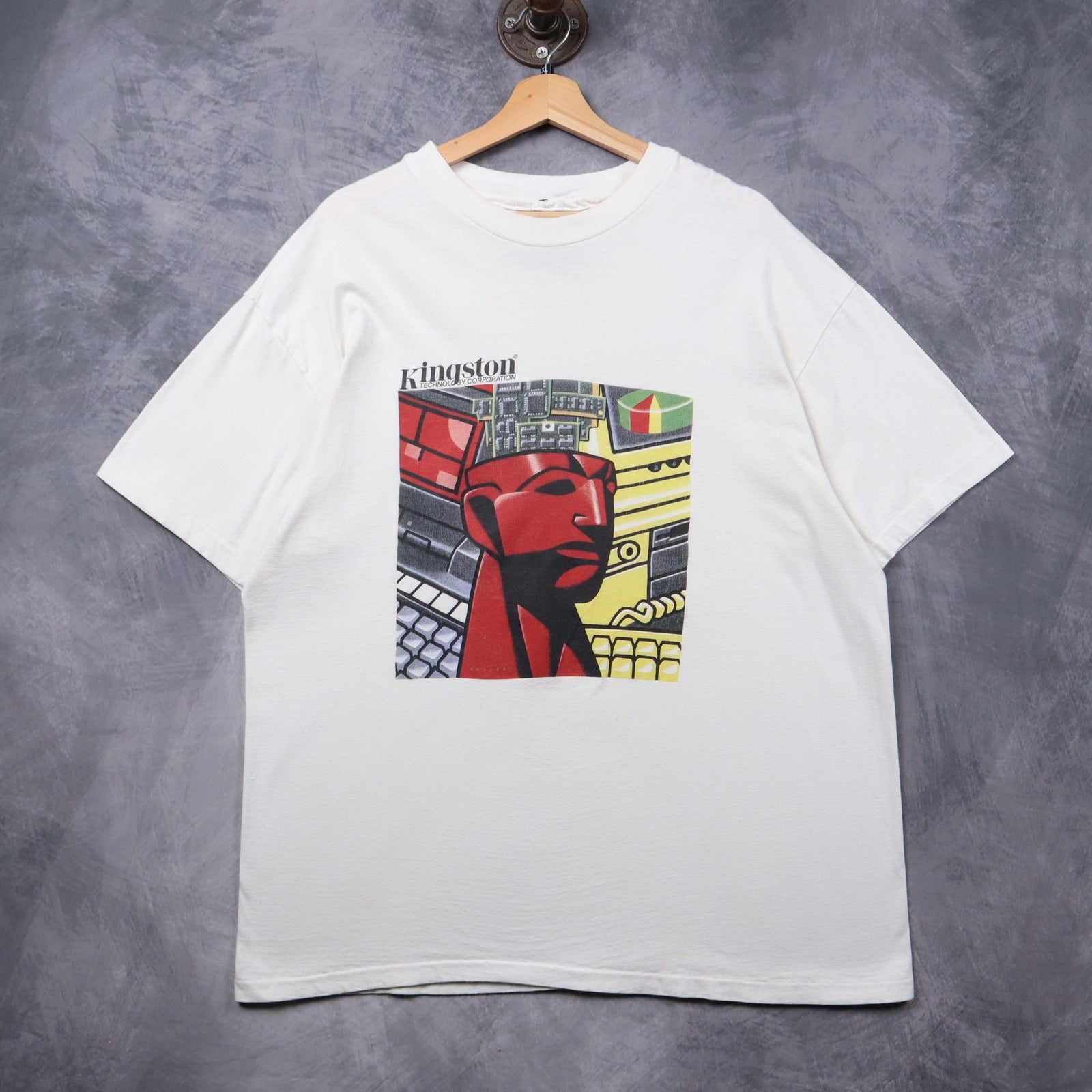90s White Kingston Technology Corporation Shirt 5462