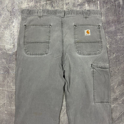 00s Gray Carhartt Lightweight Carpenter Work Pants 36x30 AG38