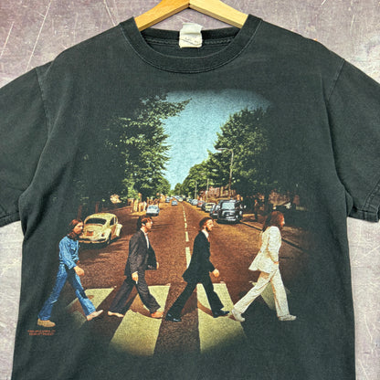 Early 00s Black The Beatles Abbey Road Graphic Shirt M 0911