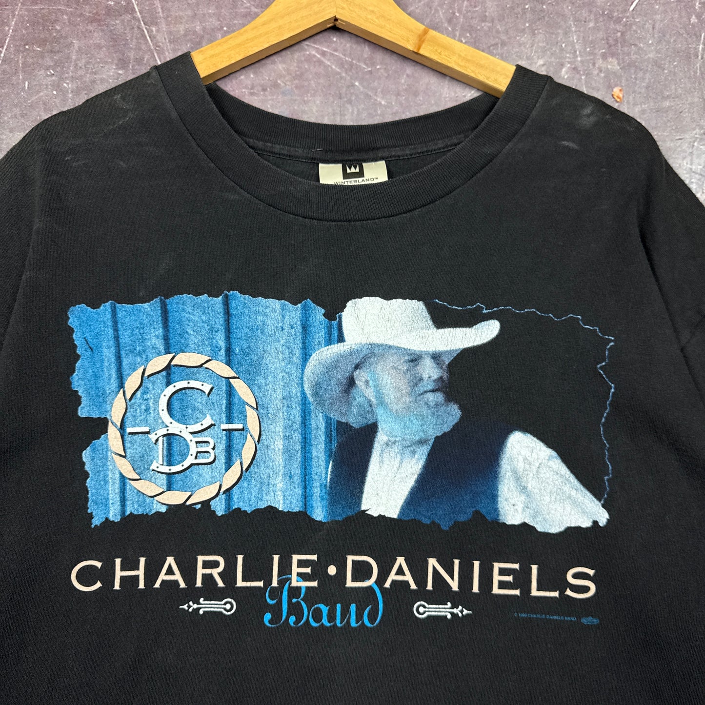 90s Black Charlie Daniels Band Graphic Shirt L 2864
