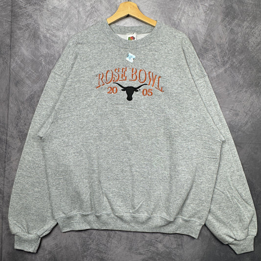2005 Grey Rose Bowl Texas Longhorns Crewneck Sweatshirt 4393