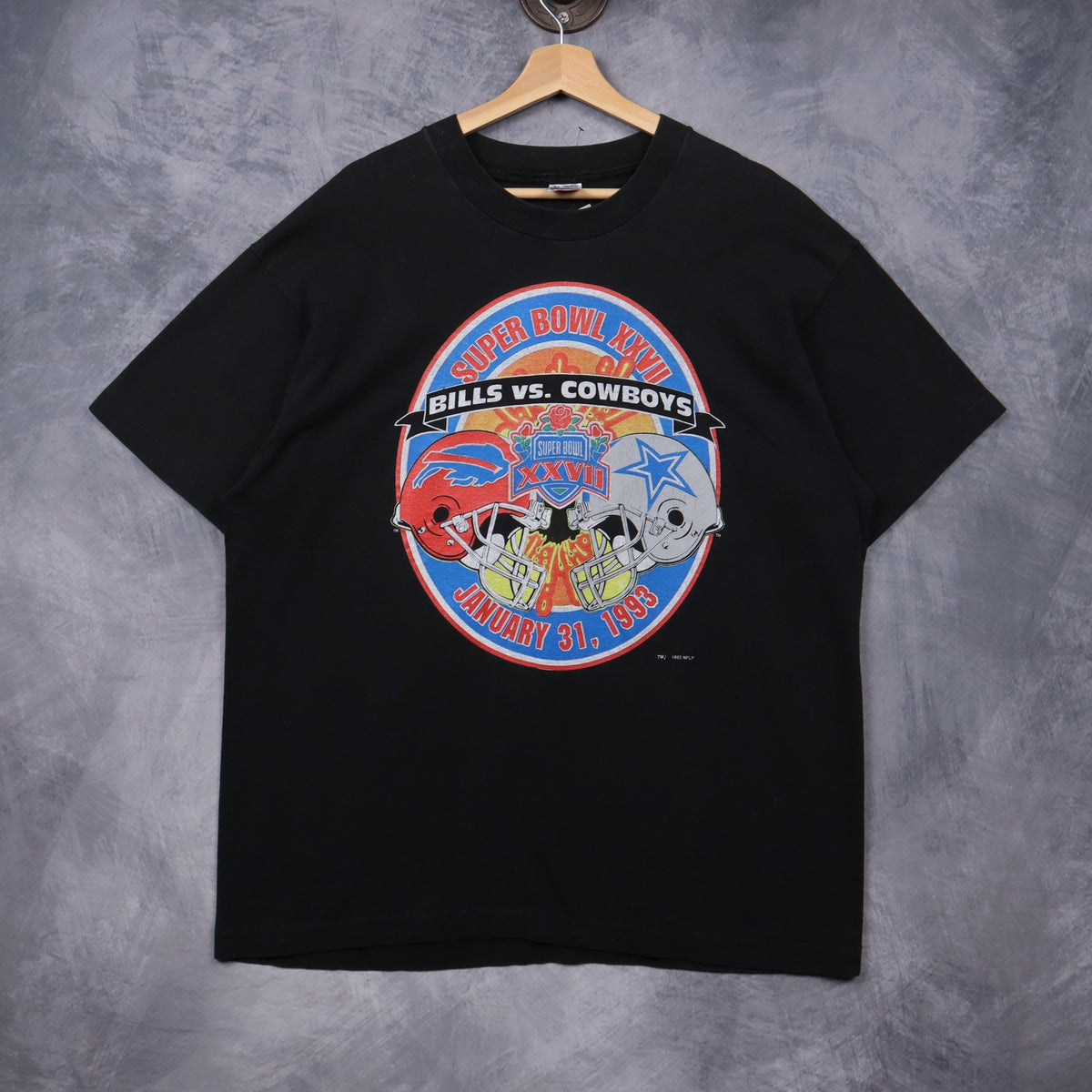 1993 Black Super Bowl XXVII Bills vs. Cowboys Shirt 6789