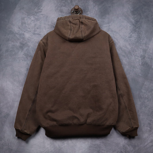 90s Mocha Brown Carhartt Hooded Active Jacket 4803