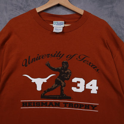 00s Burnt Orange University Of Texas Heisman Trophy Shirt 5866