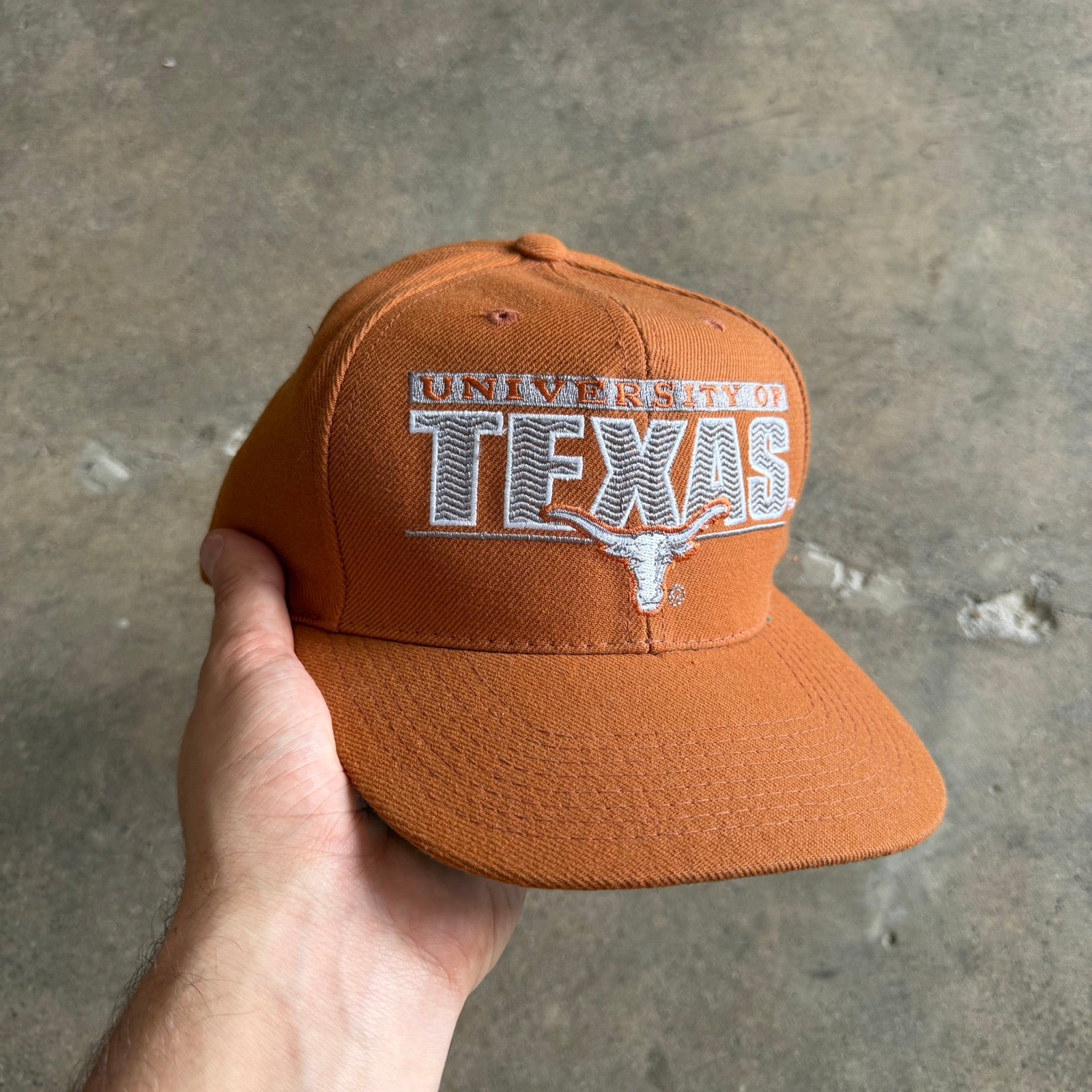 90s Burnt Orange University of Texas Snapback Hat 5786