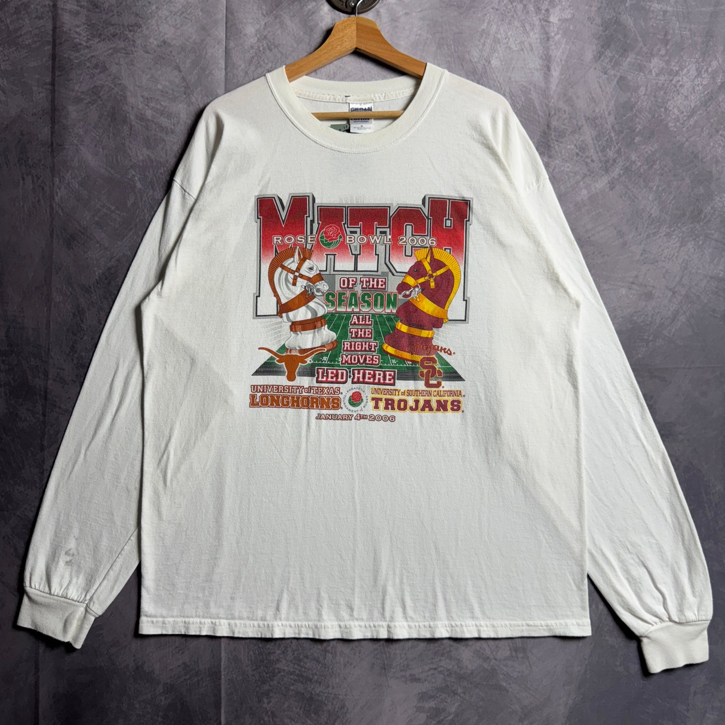2006 White Texas Longhorns Rose Bowl Longsleeve Shirt 4588