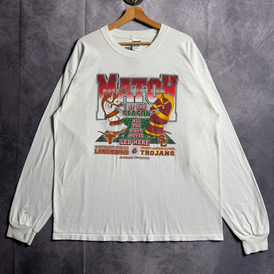 2006 White Texas Longhorns Rose Bowl Longsleeve Shirt 4588