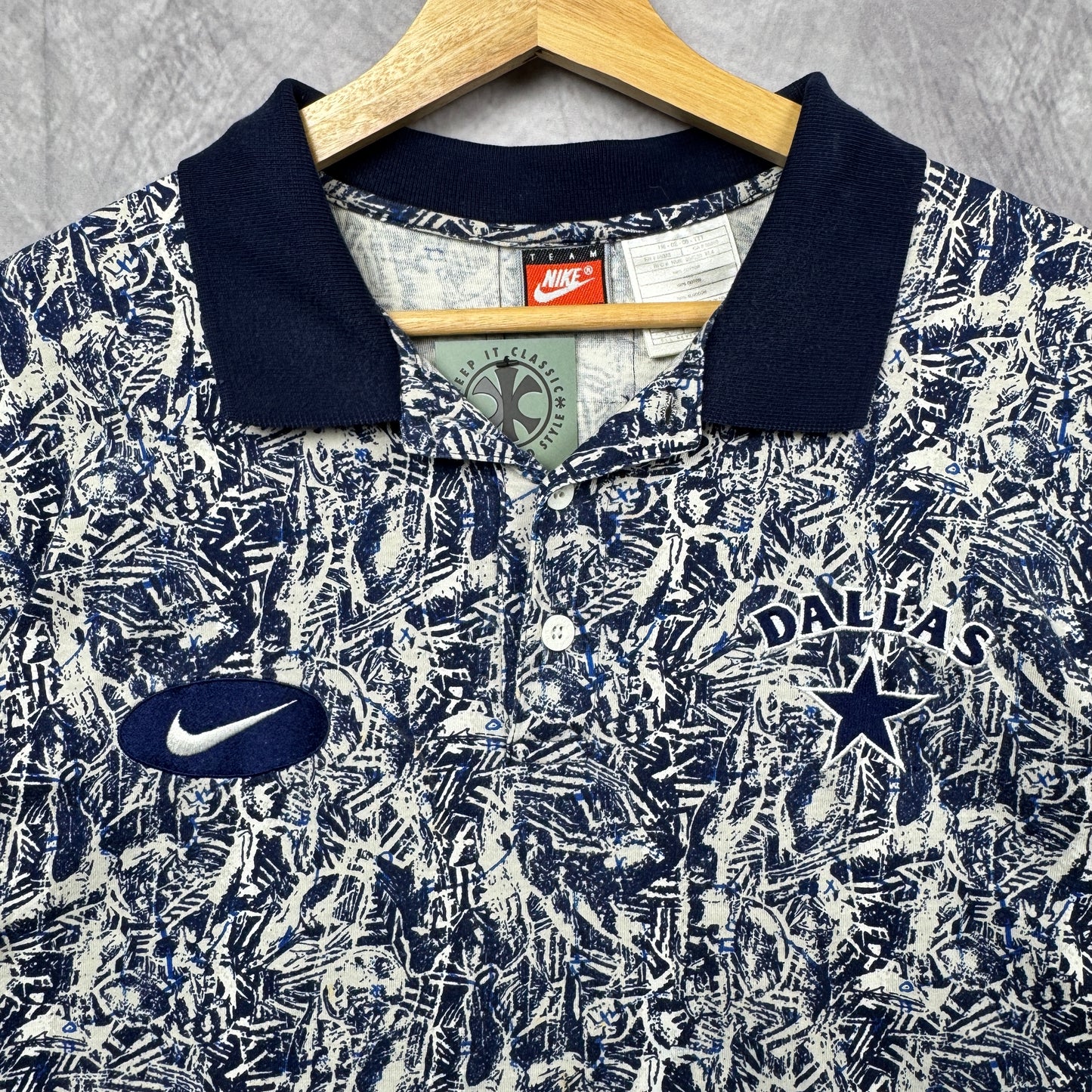 90s Blue and White Dallas Cowboys Nike Shirt 4235