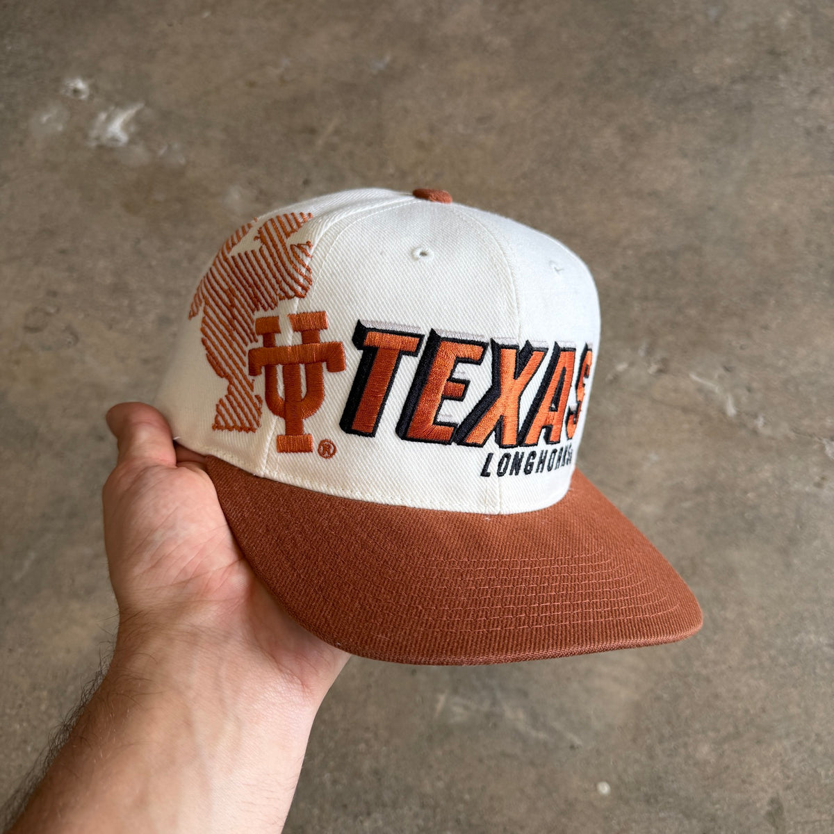 90s Cream Texas Longhorns Sports Specialties Snapback Hat 5775