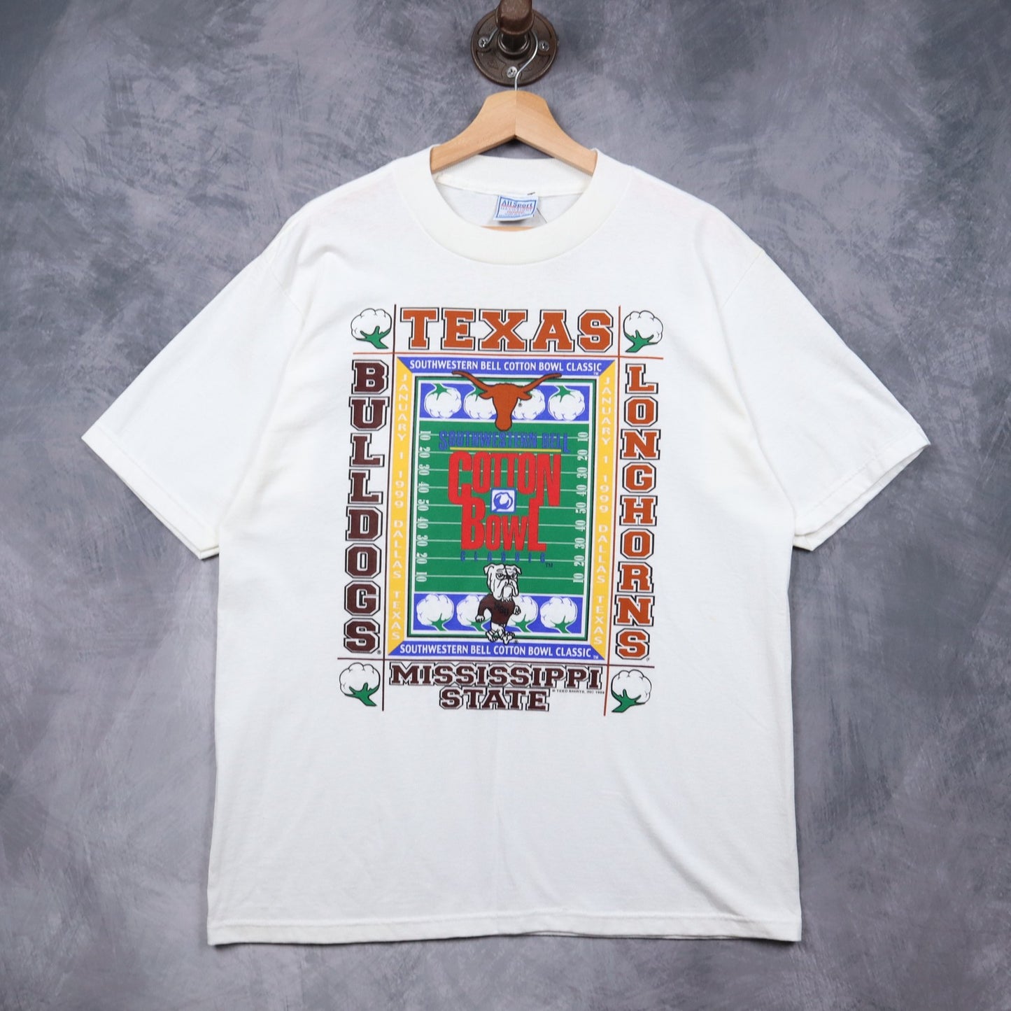 1999 White Cotton Bowl Classic Texas vs Mississippi State Shirt 5744