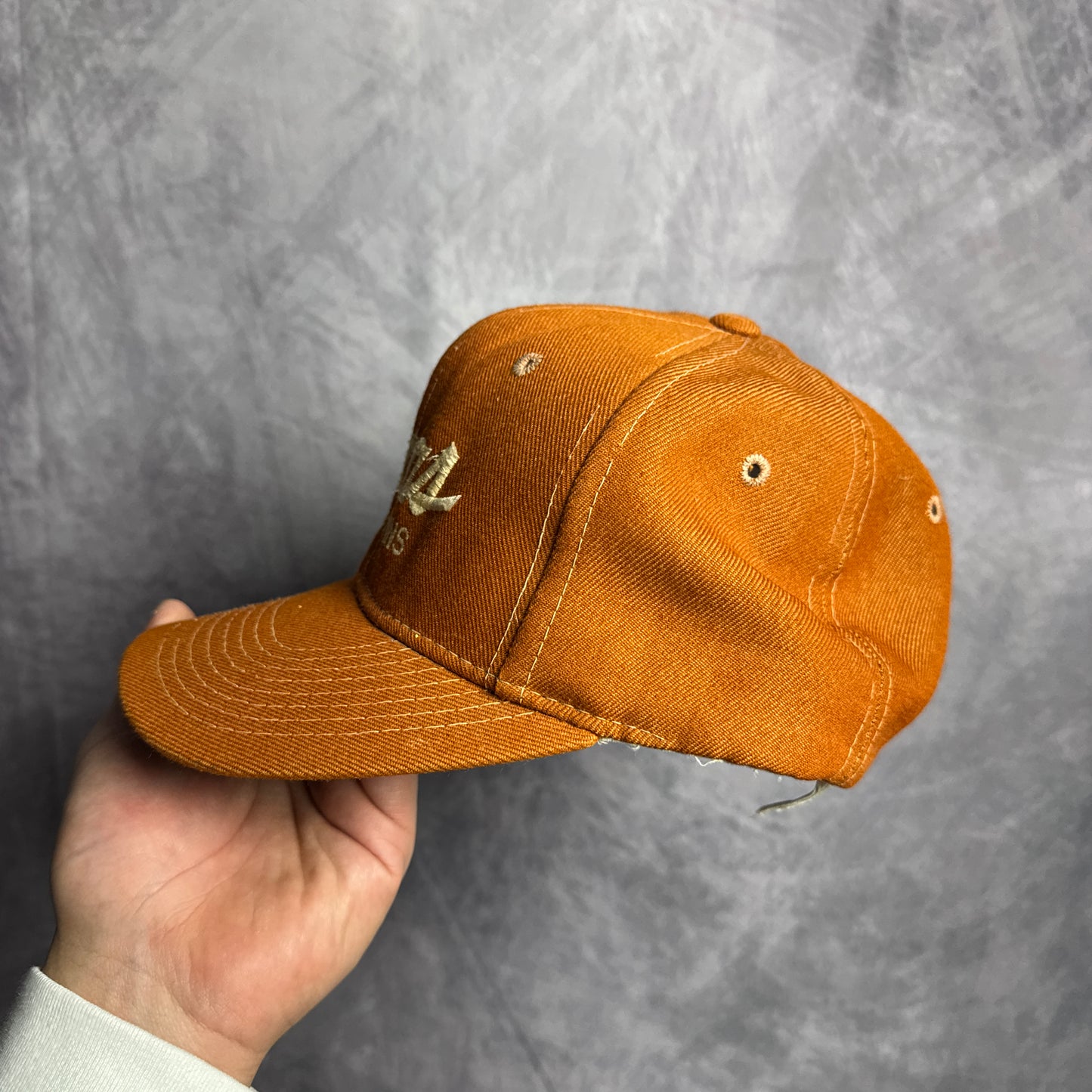 80s Texas Longhorns Sports Specialties Single Line Script Snapback Hat 4628