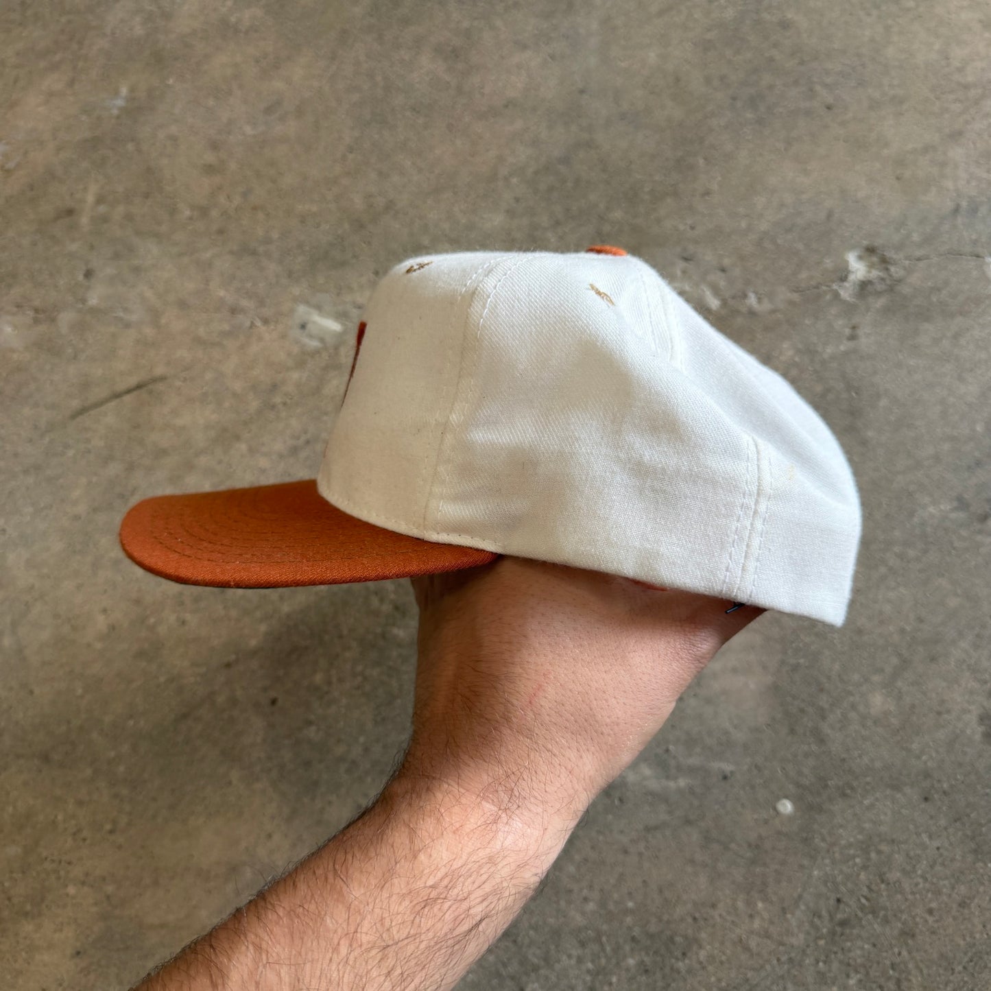 90s White Texas Longhorns The Game Fitted Hat 5796