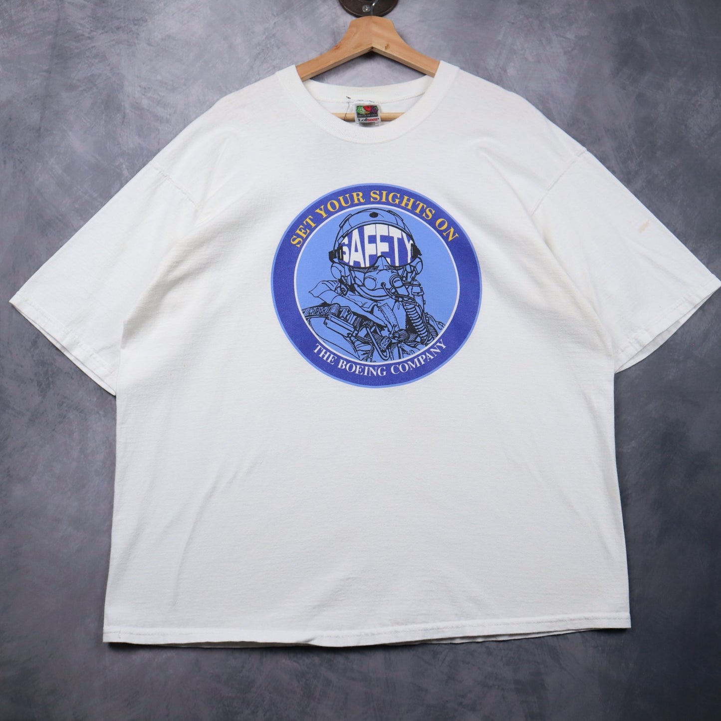 90s White Boeing Set Your Sights On Safety Shirt 4640