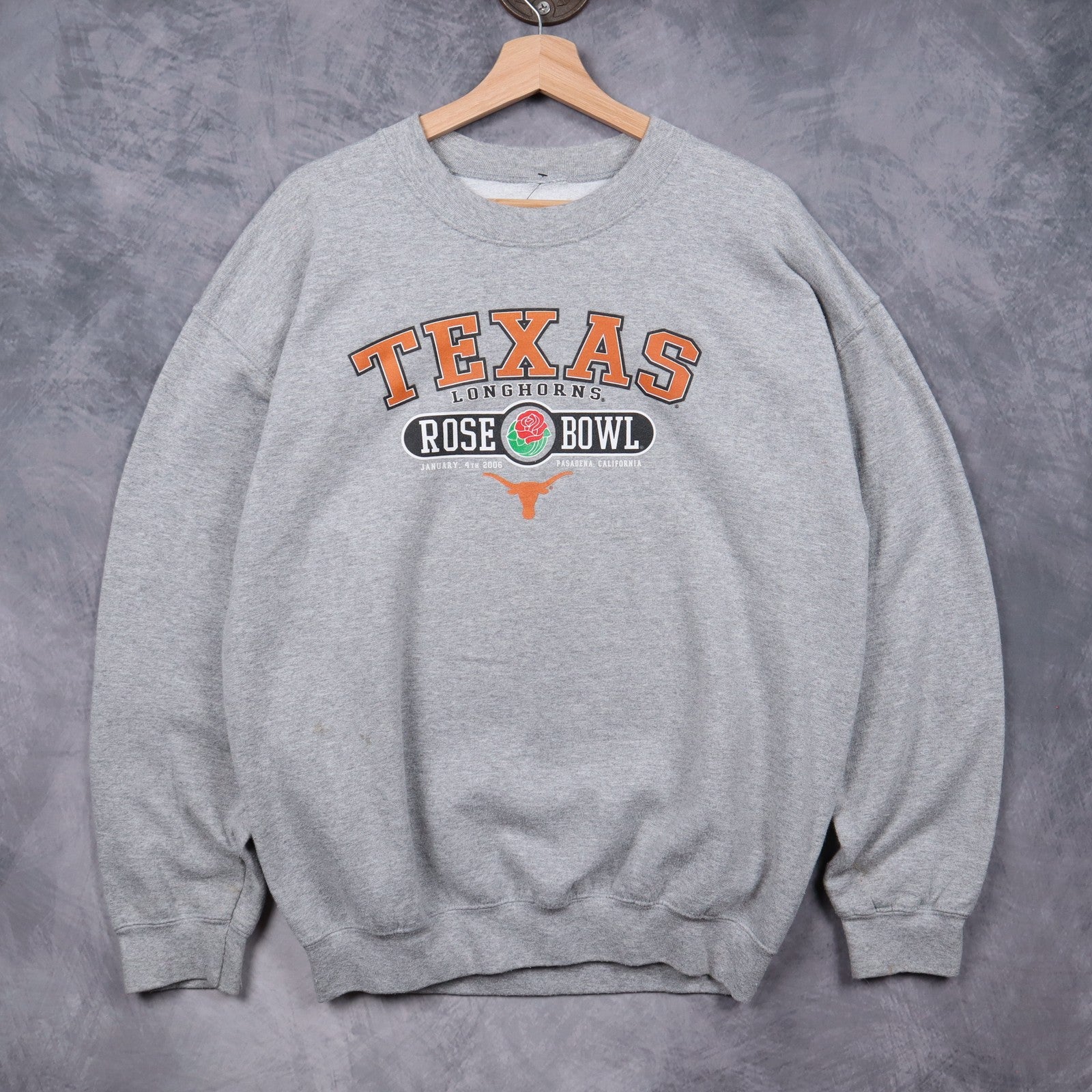 2006 Grey Texas Longhorns Rose Bowl Crewneck Sweatshirt 5708