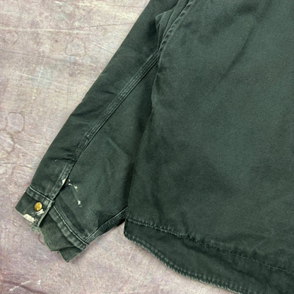 Early 00s Black Carhartt Hooded Detroit Work Jacket XL 2334