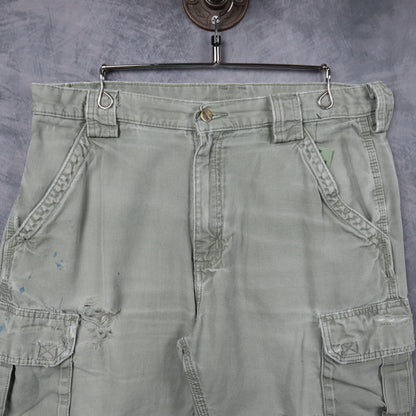 Early 2000s Sage Green Carhartt Distressed Cargo Shorts 5198
