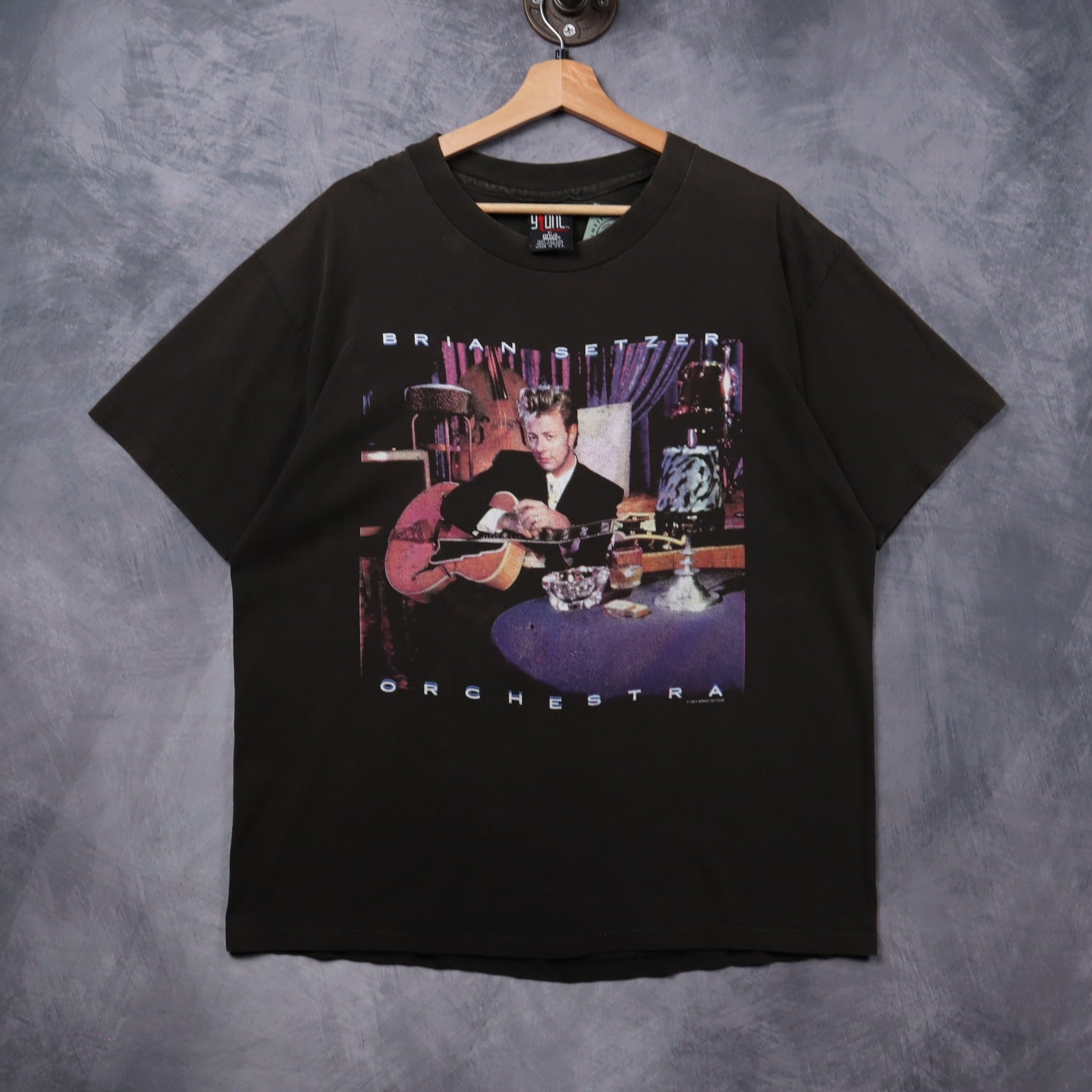 1994 Black Brian Setzer Orchestra Don't Mess With A Big Band Tour Shirt 5380