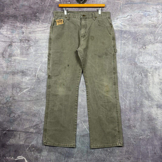 00s Green Dickies Carpenter Work Pants 34x28.5 0470