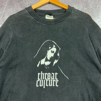 90s Faded Black Throat Culture Forgive Me For I Am Sick Graphic Long Sleeve Shirt XL 1131