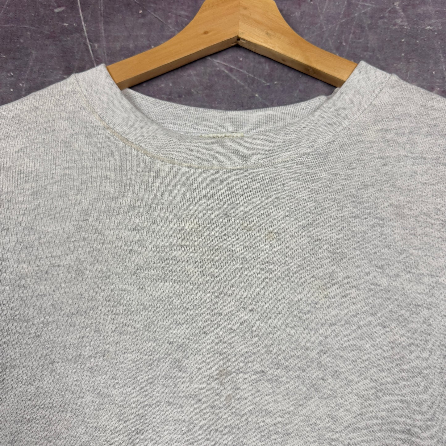 90s Light Gray Blank Essential Crewneck Sweatshirt XXL 1179