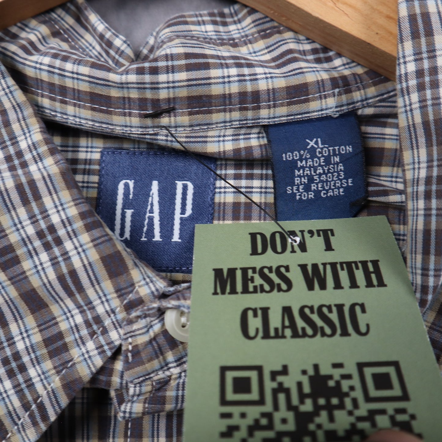 90s Brown Plaid Gap Long Sleeve Button Up Shirt 5536