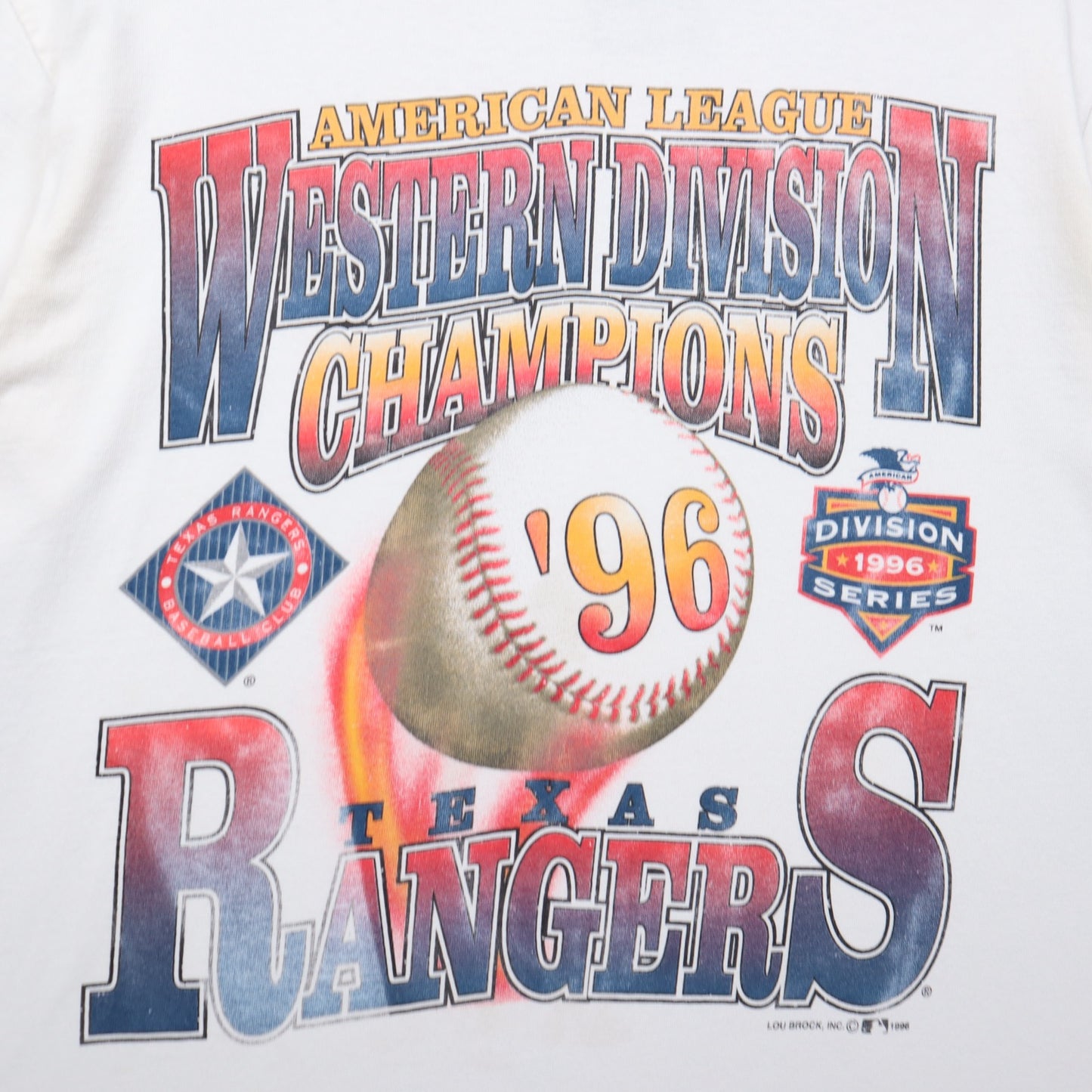 1996 White Texas Rangers Western Division Champions Shirt 5597