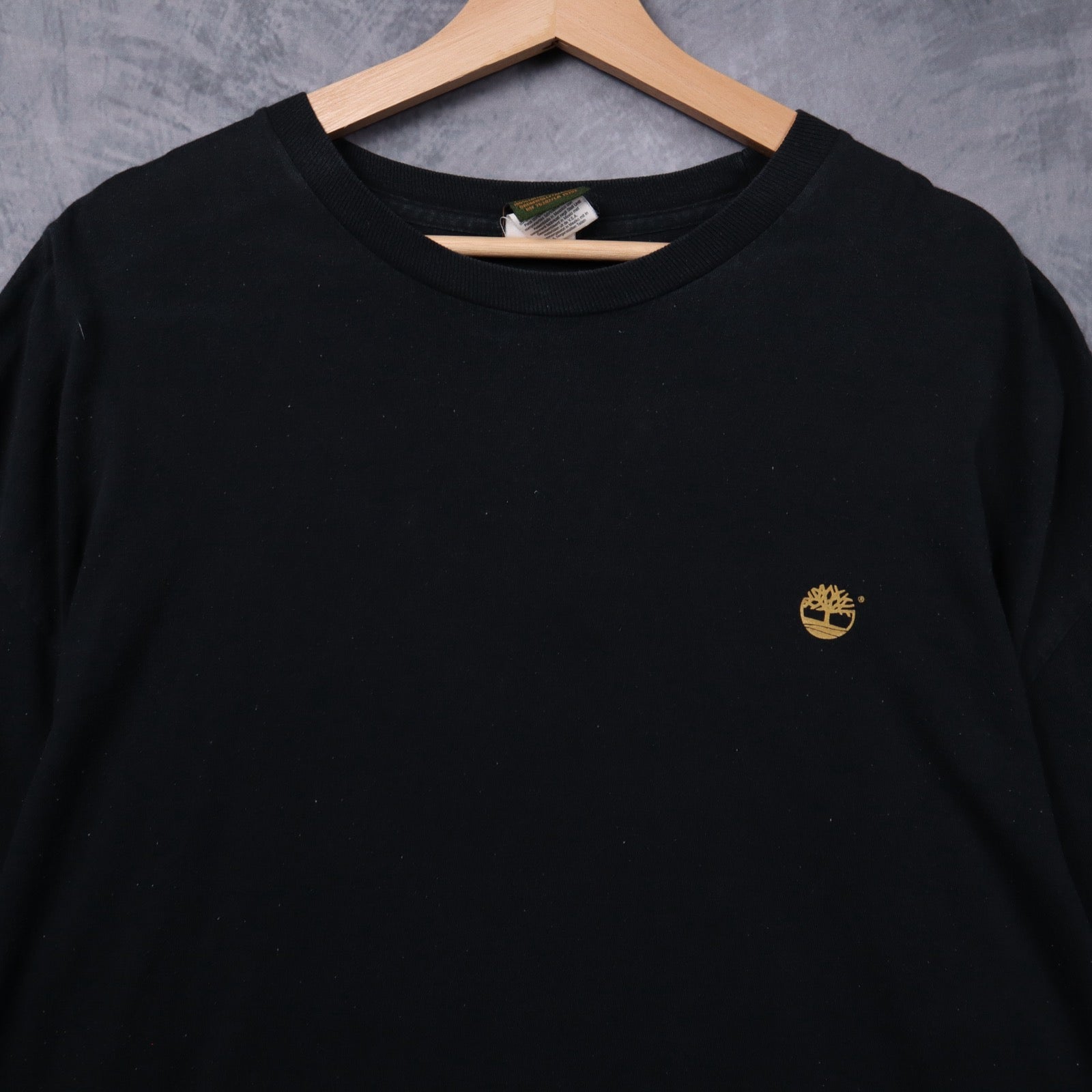 Y2K Black Timberland Logo Long Sleeve Shirt 5433