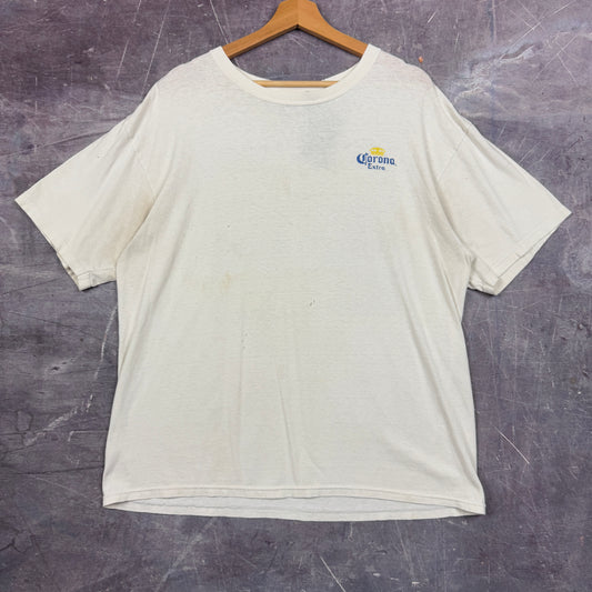 Early 00s White Corona Extra Get Away For The Game Beer Graphic Shirt XL 1045