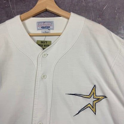 90s White Houston Astros Gold Star Starter Baseball Starter Jersey XL 1025