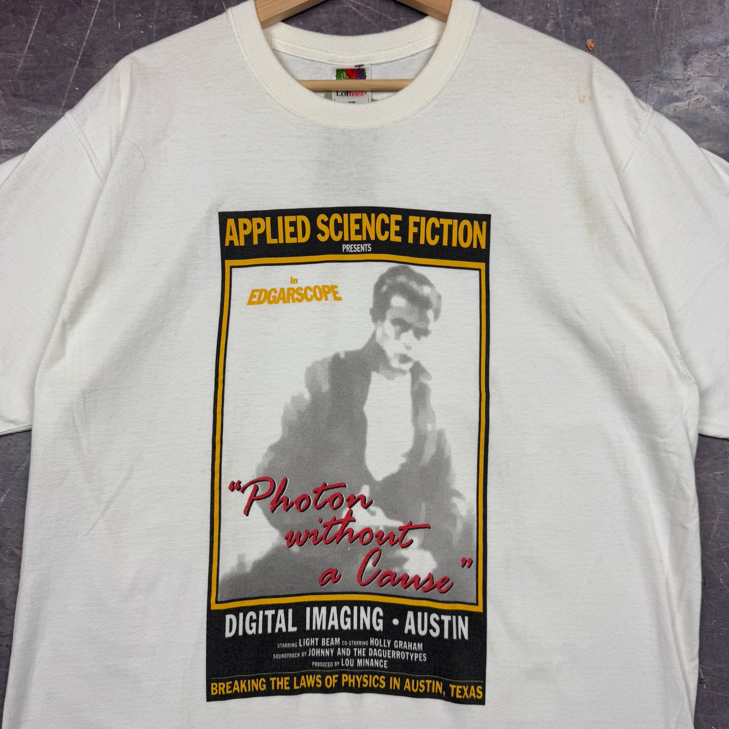 90s White Photon Without A Cause Austin Texas Promo Graphic Shirt L 1030