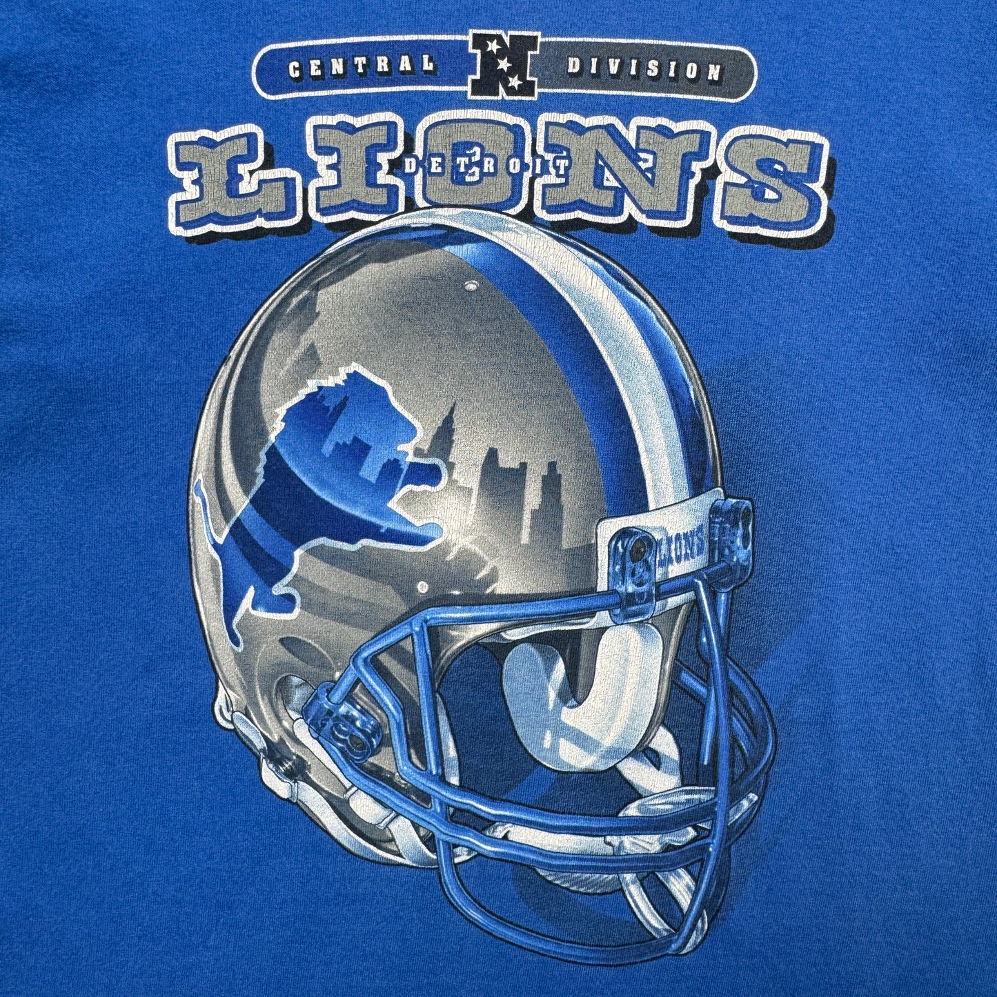 90s Blue Detroit Lions Shirt 4249