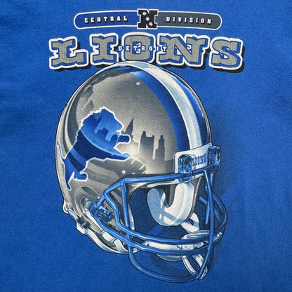 90s Blue Detroit Lions Shirt 4249
