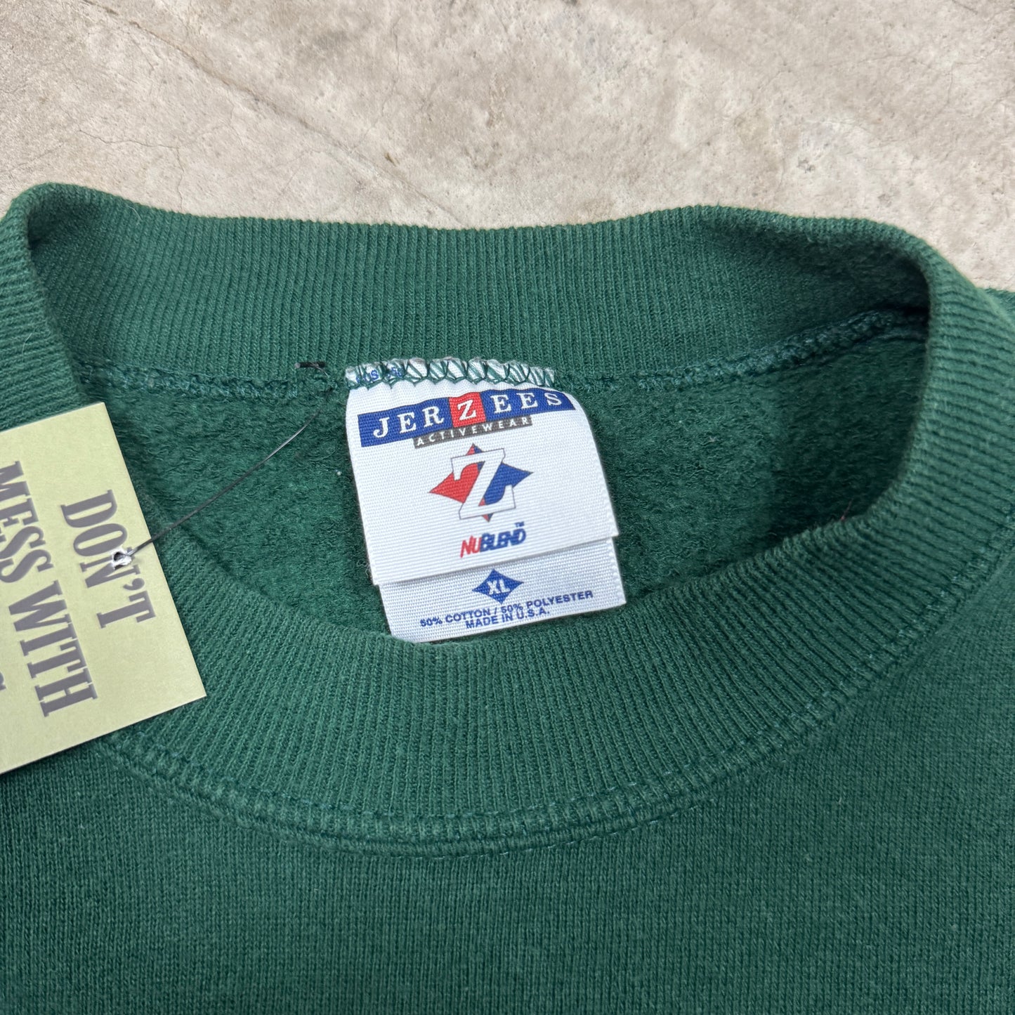 90s Forest Green Jerzees Blank Essential Crewneck Sweatshirts Boxy L BF78