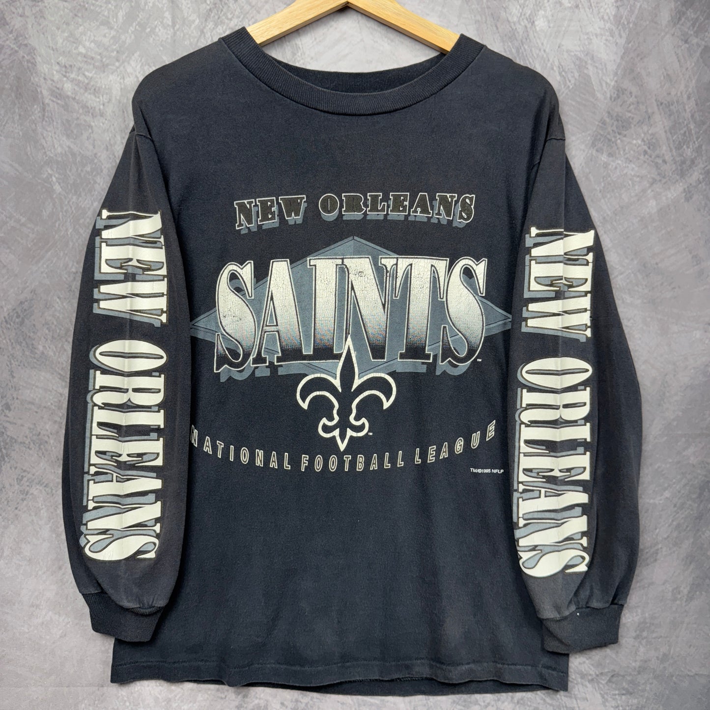 1995 Black New Orleans Saints Longsleeve Shirt 4215