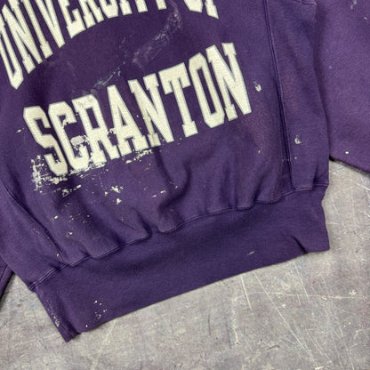 90s Purple University of Scranton Paint Splatter Crewneck Sweatshirt M 0088