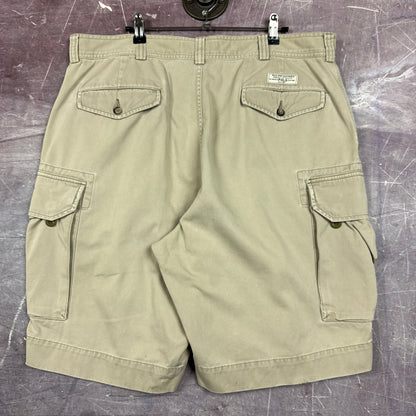 90s Tan Brown Polo Ralph Lauren Baggy Cargo Shorts 37x9.5 AZ06