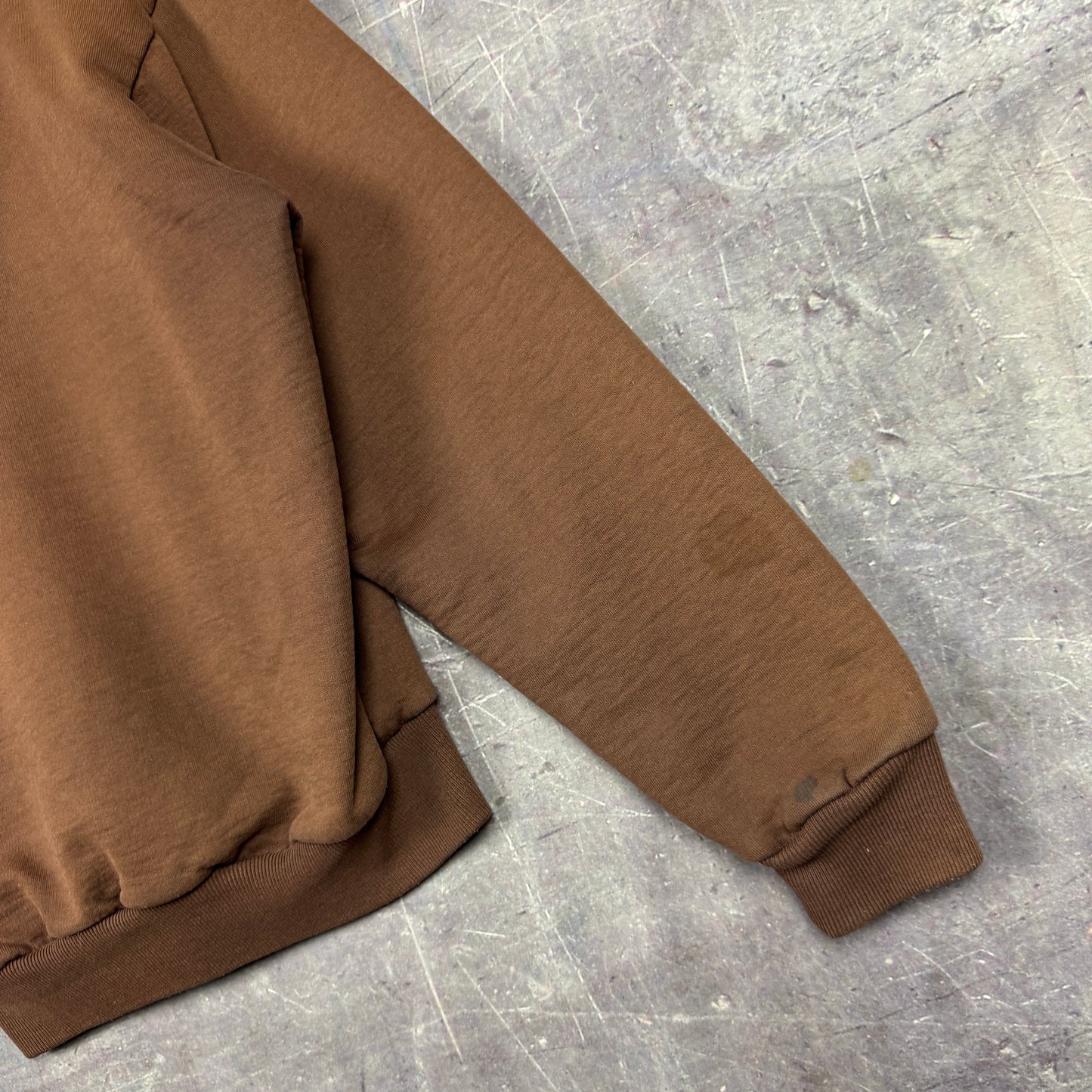 80s Mocha Brown Carhartt Thermal Lined Zip-Up Hoodie M 0332