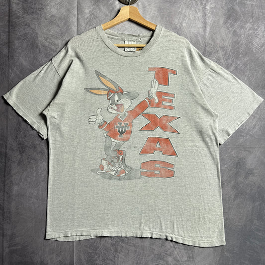 90s Grey Texas Longhorns Bugs Bunny Shirt 4559