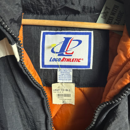 90s Black Texas Longhorns Logo Athletic Puffer Jacket BNWT 4465