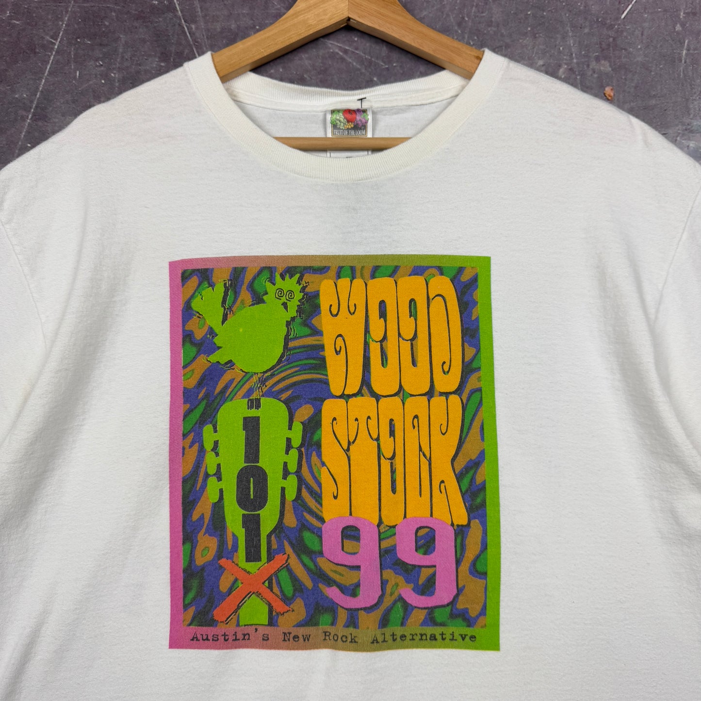 1999 Wood Stock Austin Texas 101X Graphic Shirt L 1040