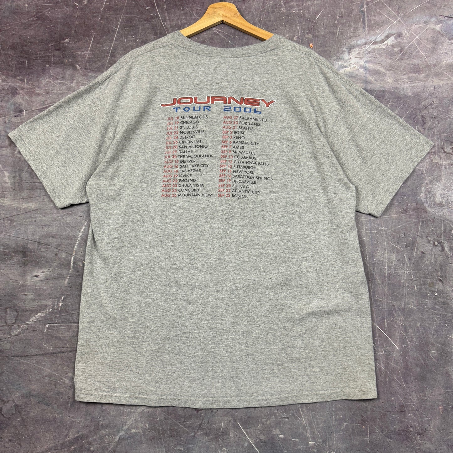 2006 Light Gray Journey Escape Tour Graphic Shirt XL 1171