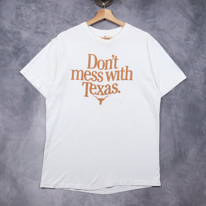 90s White Don't Mess With Texas Shirt 5750
