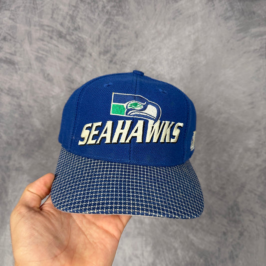 90s Blue Seattle Seahawks Logo Athletic NFL Pro Line Snapback Hat 6845