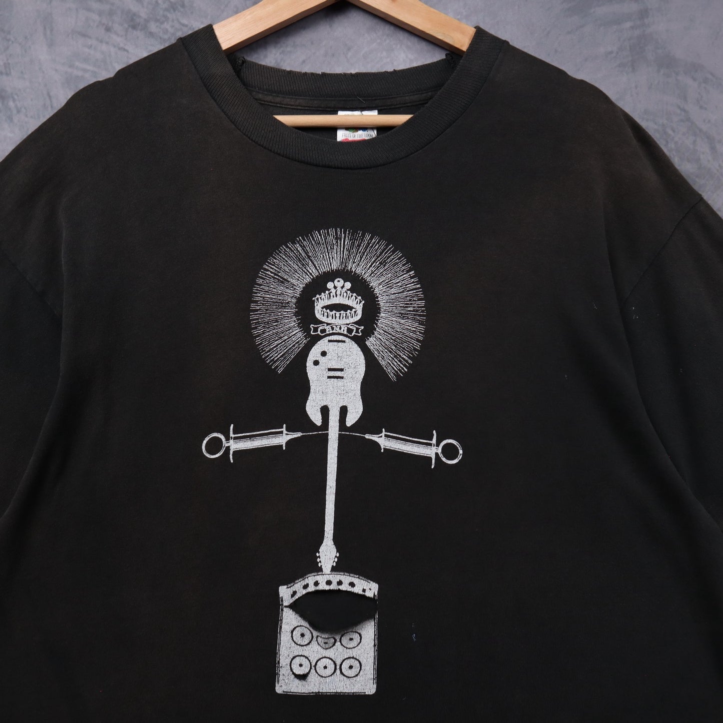 Early 90s Black KFJC 89.7FM Memorial World Tour Shirt 5369
