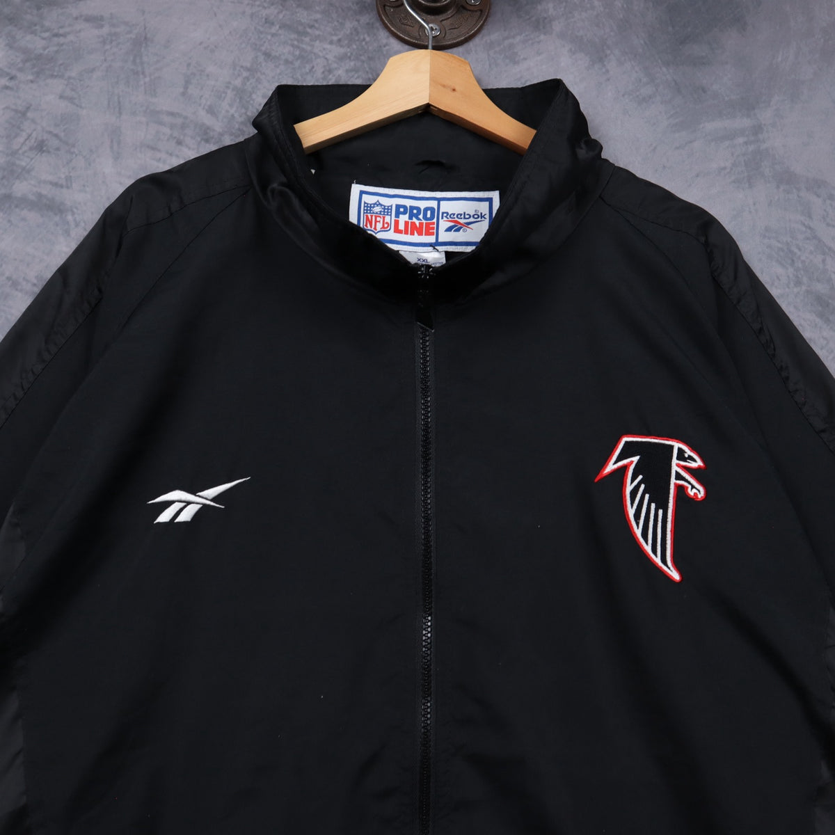 90s Black Atlanta Falcons Reebok Pro Line Jacket 6493